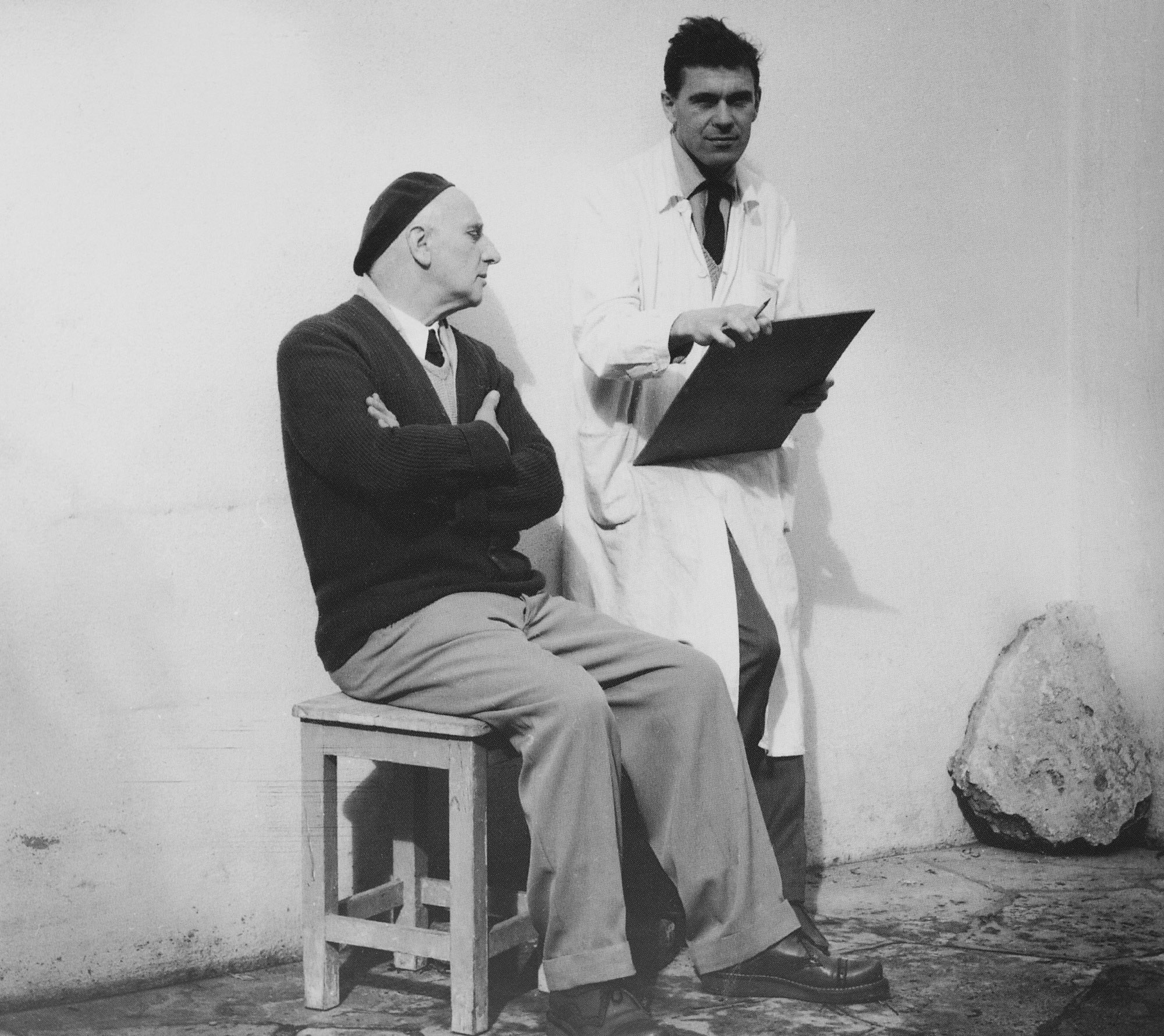 Josef Dapra und Lehrmeister Adolf Lazi, 1953